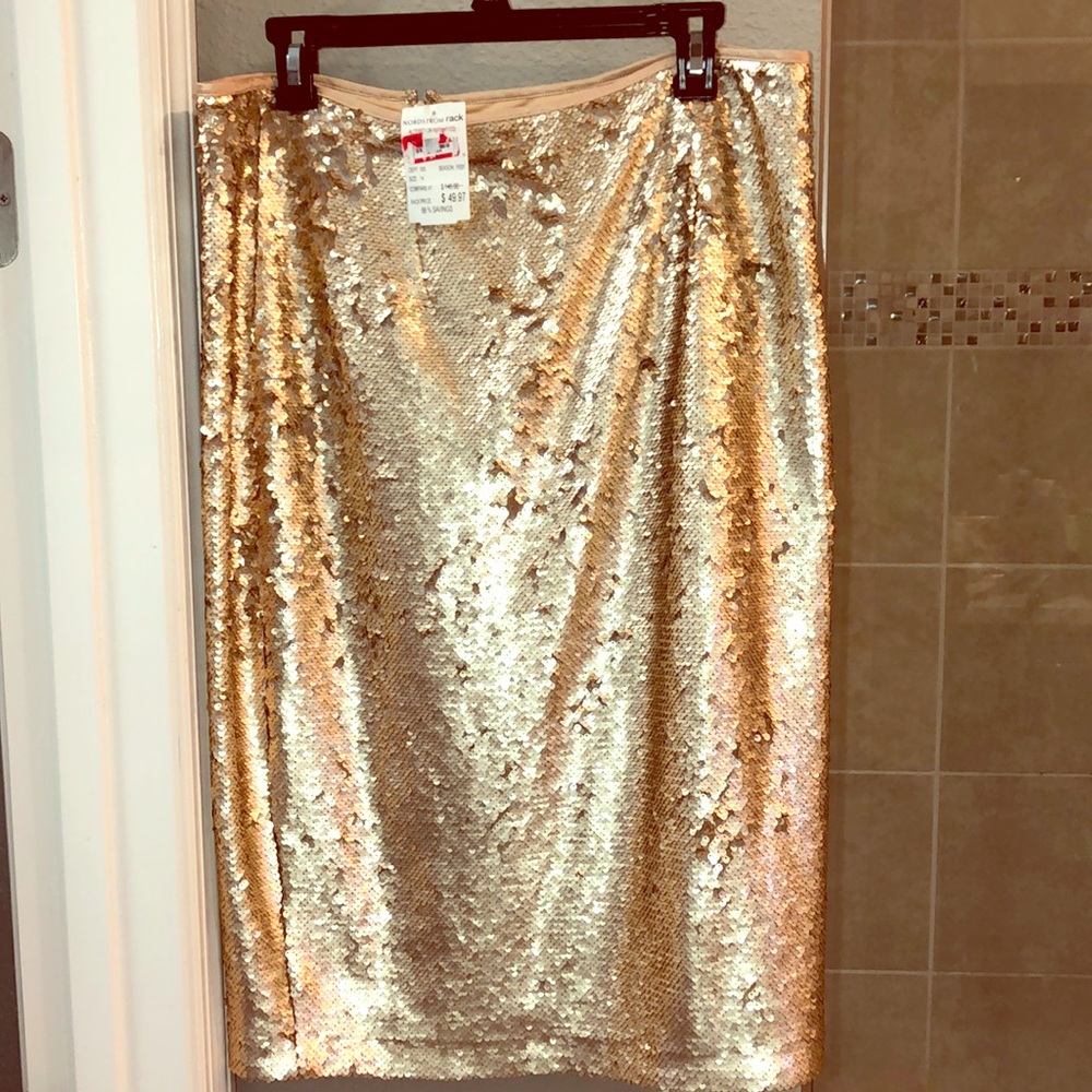 Eliza J Gold Sequin Skirt Size 14!